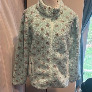 Talbots Mint and Brown Teddy Jacket